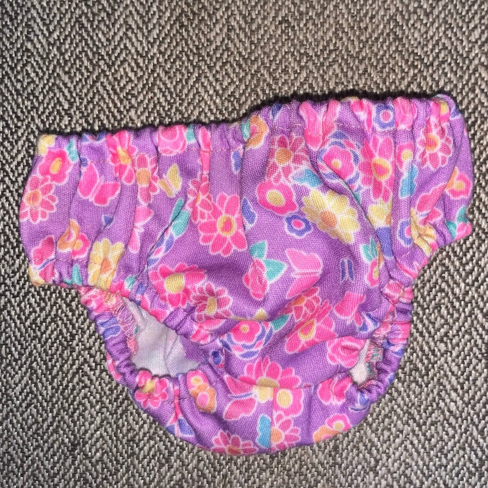 Build A Bear Workshop Purple Multicolor Flower Panties Underwear BABW RARE HTF